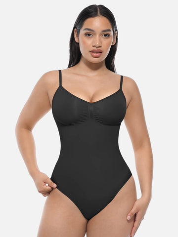 Scoop Neck Mid-Thigh Shapewear Bodysuit