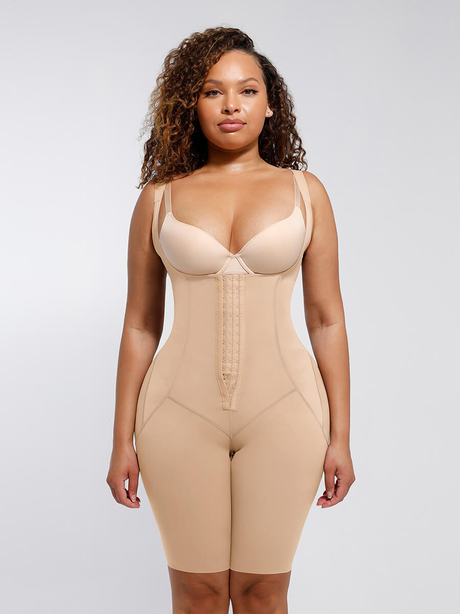 Detachable Strap Zippered Sculpting Bodysuit